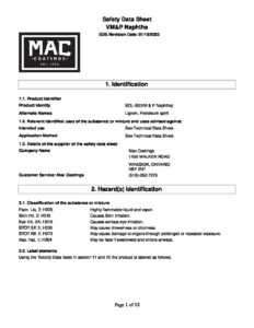 SDS SOL 1050 VMP Naphtha 2023 pdf - Mac Coatings